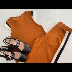 NWT ZARA orange side stripe co-ord set (TOP)